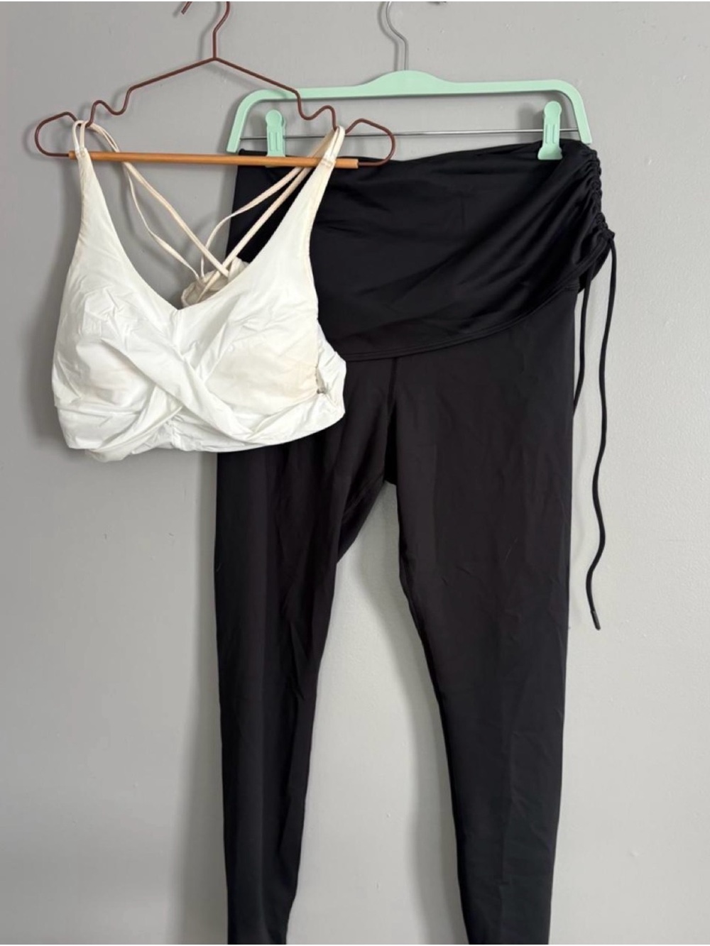 Knix Tie skirt leggings and sports bra